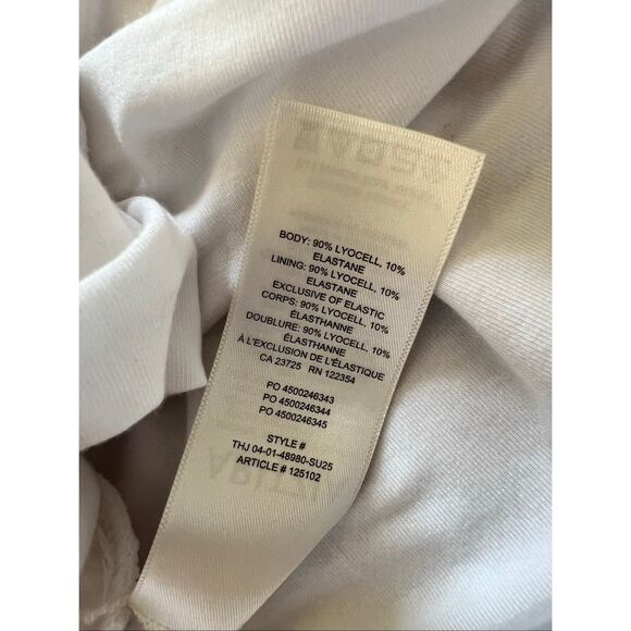 Aritzia Wilfred White GoodLux Ruby Drapey Jersey Scoopneck Peplum Top XXS - Picture 5 of 8